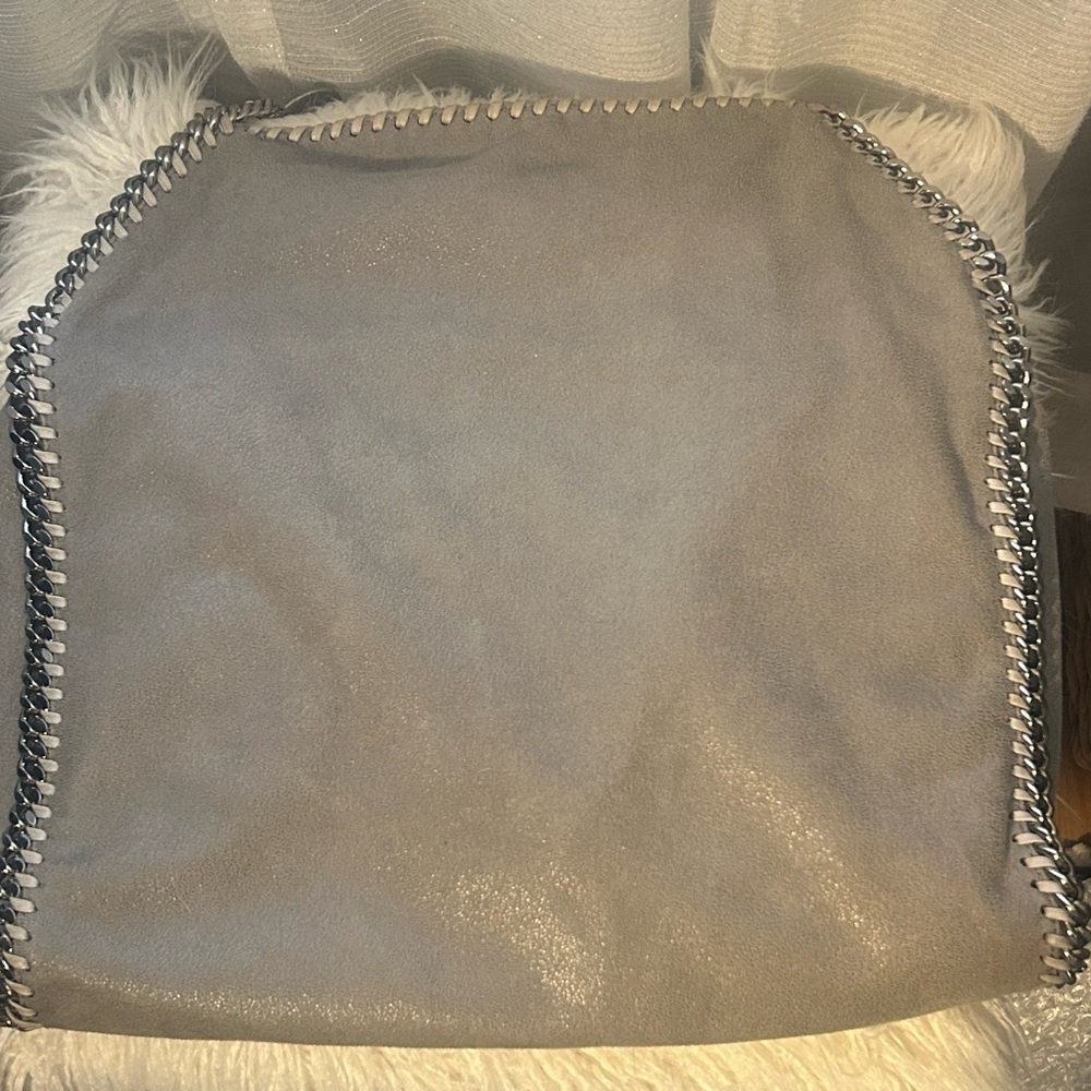 Stella McCartney Silver-Toned Chain Gray Shoulder Bag - Picture 6 of 9